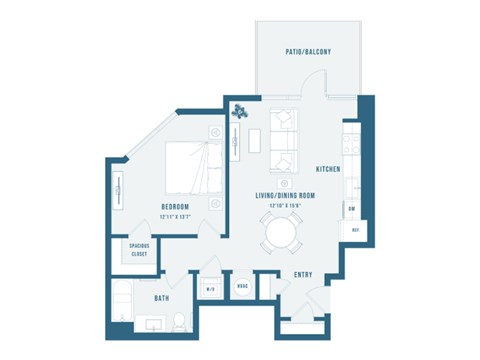 A floor plan of a home with a living room, dining room, kitchen, and bedrooms.